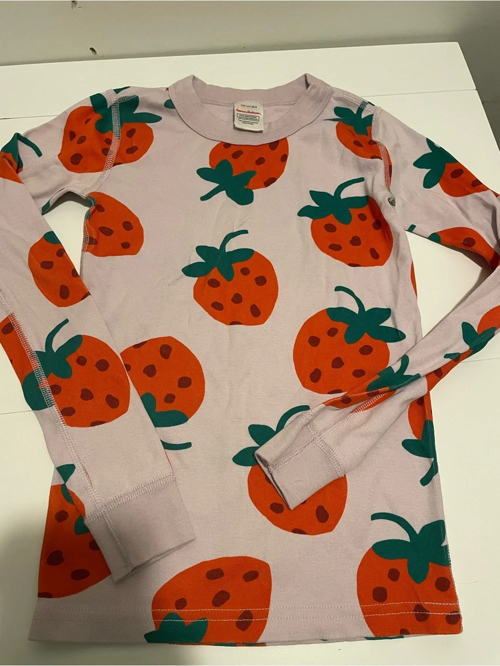 Hanna Andersson Brand Size 130 US 8 Strawberry Print Pajama Set Long Sleeve/Pant